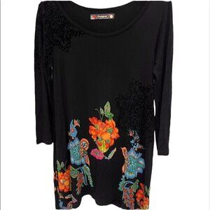 Copy - Desigual black floral dress size small